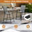 4PCS Outdoor Bar Stools 29'' Fabric Bar Height Stools w/ Armrests & Footrest Gray-2086314991