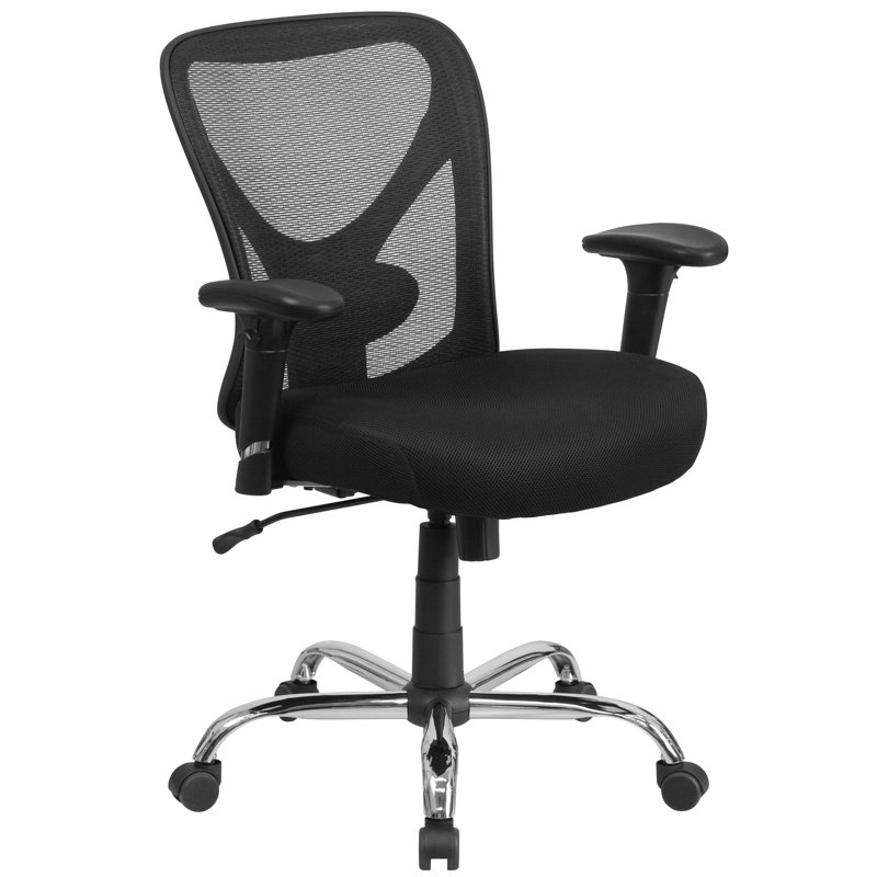 Big & Tall Rated Mesh Swivel Ergonomic Task Office Chair with Height Adjustable Back and Arms