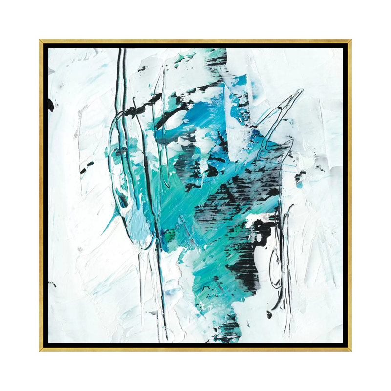 «Kinetic Form III» par Ethan Harper - reproduction d'art, H 18 po x l 18 po x 1,5 po, Toile encadrée d'or, Pas de tapis