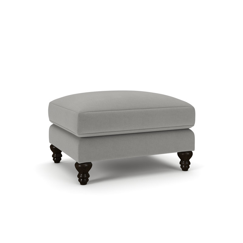 Walters Upholstered Ottoman, Bayou Light Gray Canvas