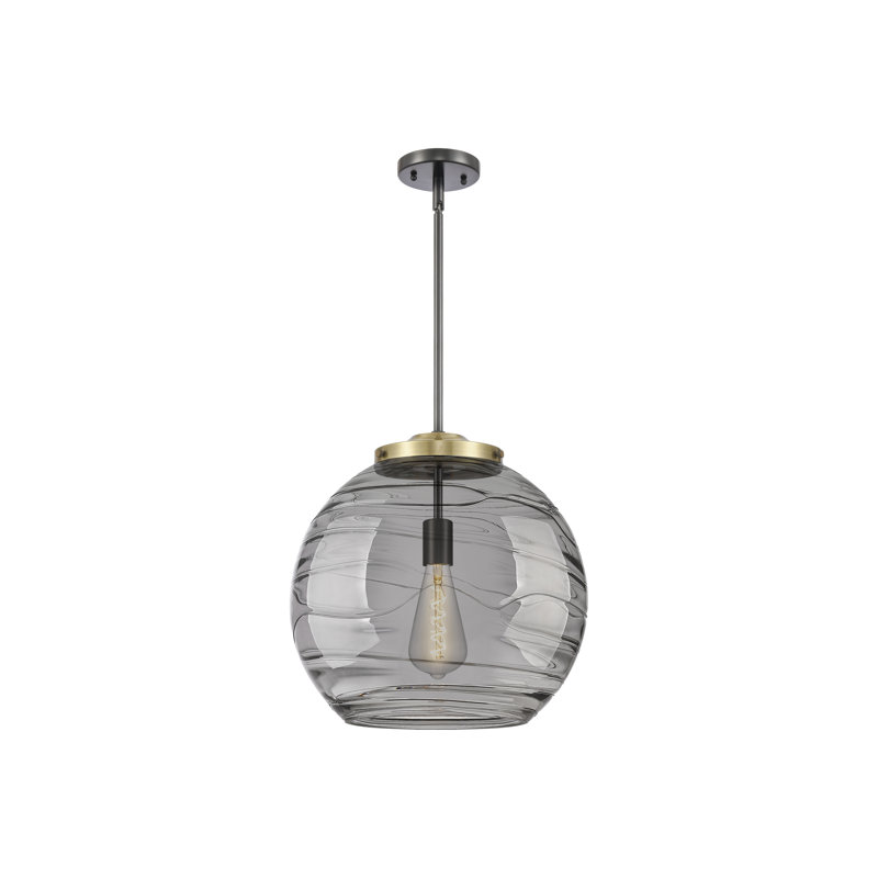 Luminaire suspendu 1 lumière Ellington, H 17,13 po x l 15,75 po x P 15,75 po, Laiton antique noir