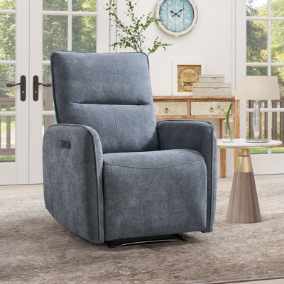 29.5" Wide Sleek Modern Upholstered Power Recliner Chair with USB & Type-C Ports