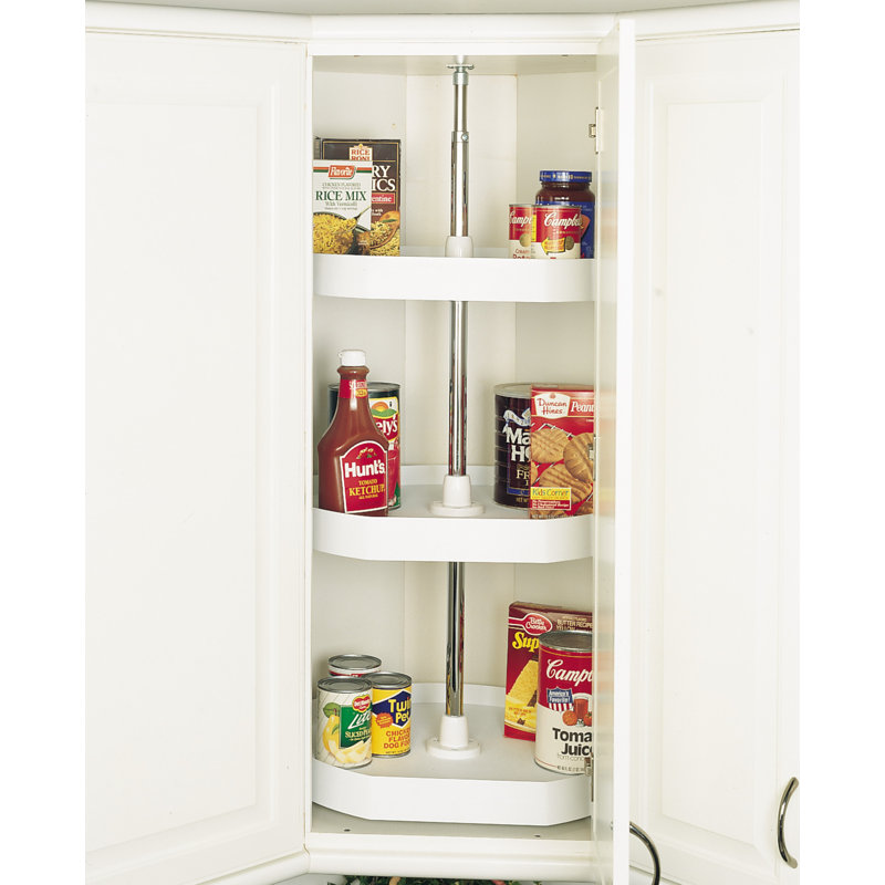 Polymer D Shape Pull Out Pantry, 20" W, White