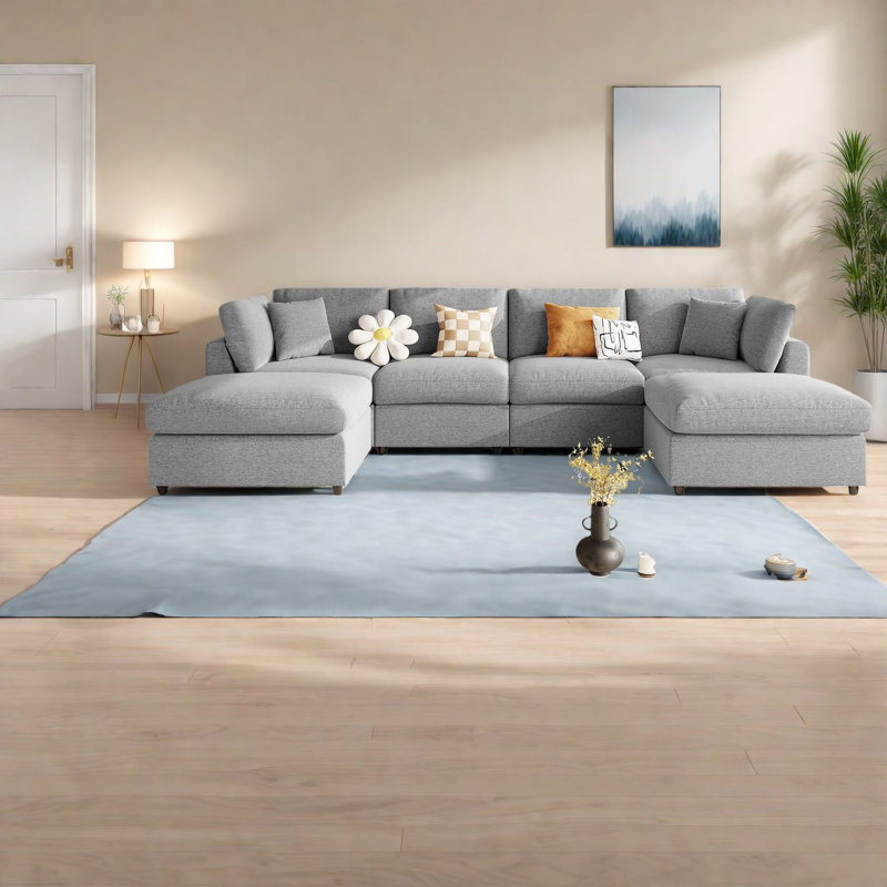Grand canapé modulaire de cinéma maison modulaire en chenille de 128 pouces