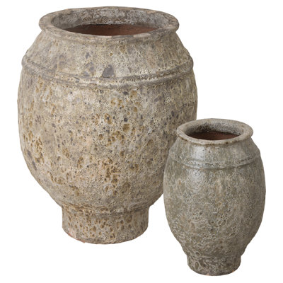 Ensemble de pots à fleurs en céramique 2 pièces Ekansh