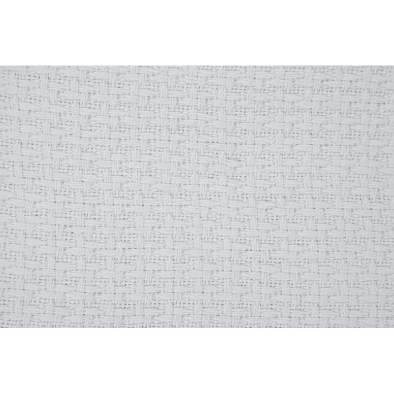 Couverture luxueuse en coton peigné, Simple, Blanc