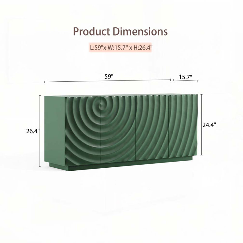 4 Doors Storage Cabinet, Green