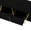 Table basse moderne et ultrabrillante rectangulaire pour le salon avec rangement et base dorée, 4 tiroirs, noir, 47,2 po