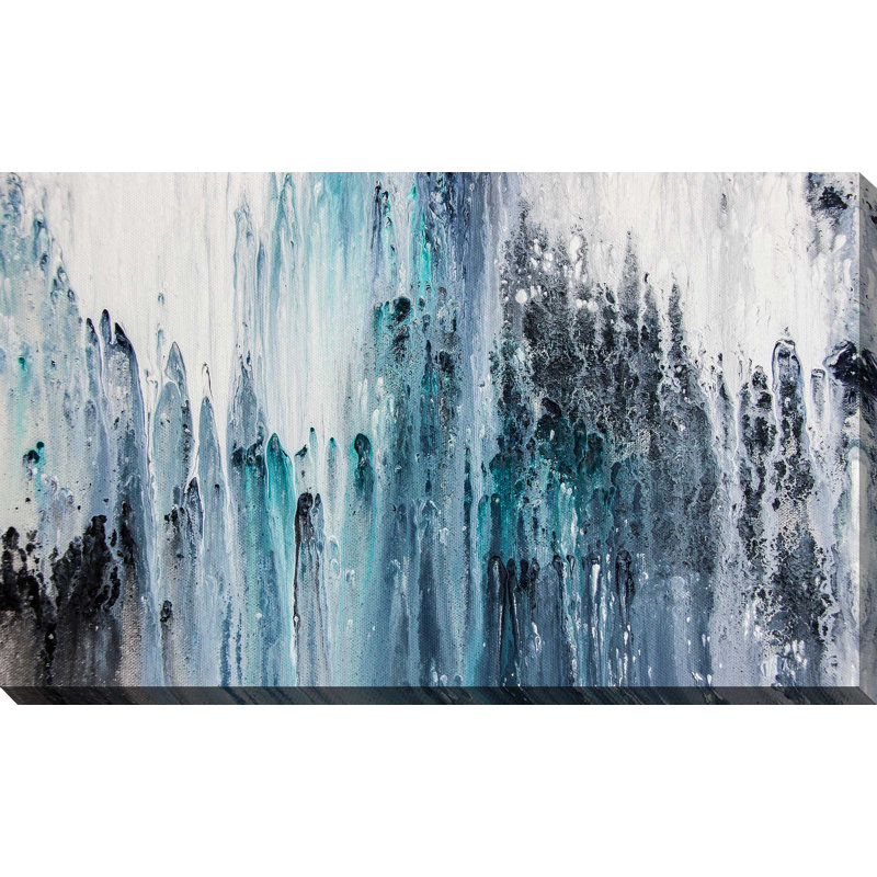 « mouillé paint », reproduction de peinture à l’acrylique sur toile tendue, H 36 po x l 60 po x P 1,5 po