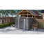 Outsunny 9ft x 6.5ft Metal Shed with Lightsky Panels Double Doors, Grey