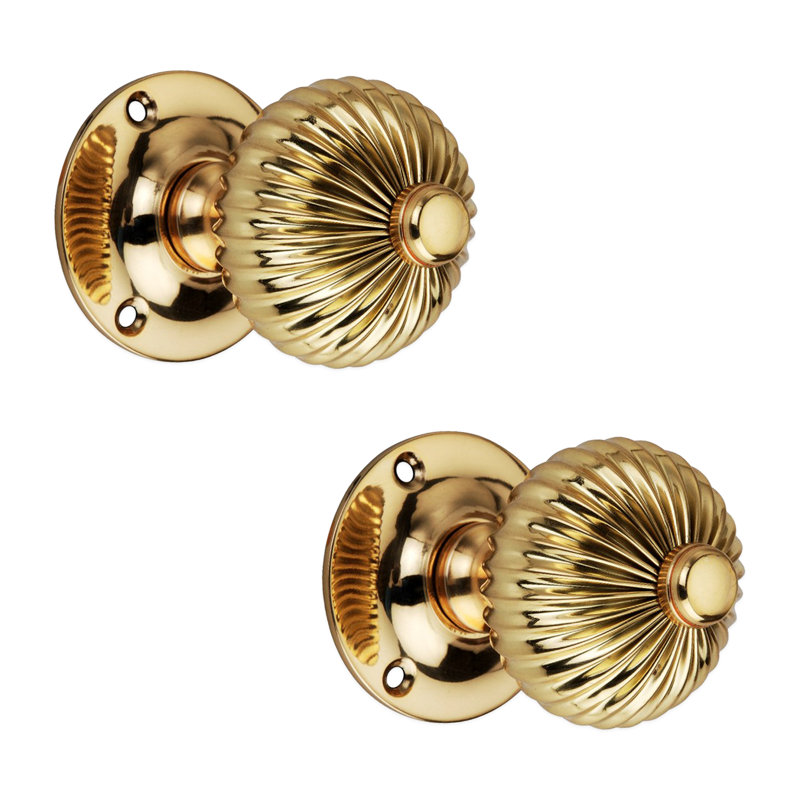 Regency Interior Mortise Door Knob, Polished Brass