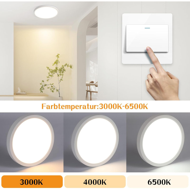 LED Semi Flush Mount, White