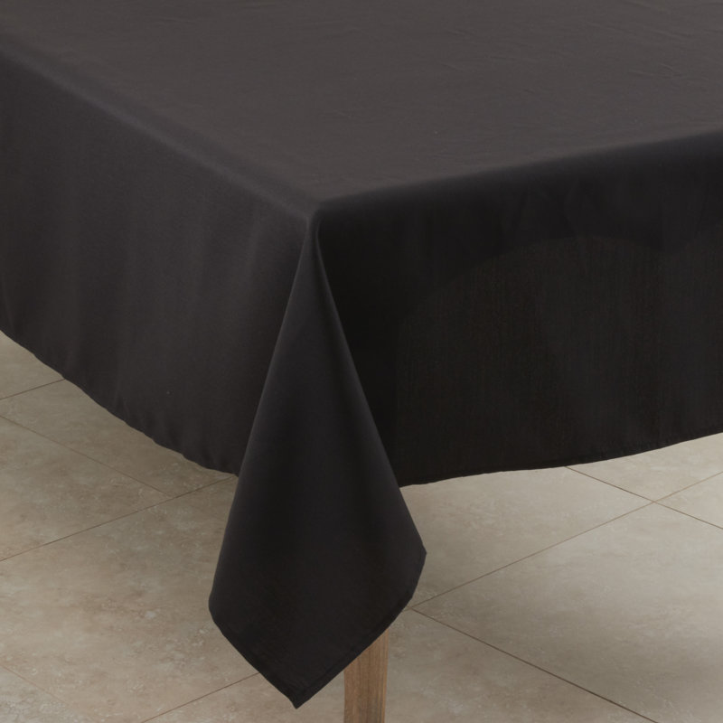 Sherry Polyester Tablecloth, Black, 84" L x 84" W