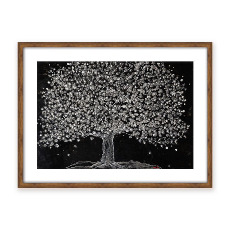 Nature Inspired "Celestial Bloom" Canvas Wall Art By , 30" H x 40" W, Framed Print, White