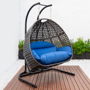 Sunyear Hammock Chair, Blue and White 