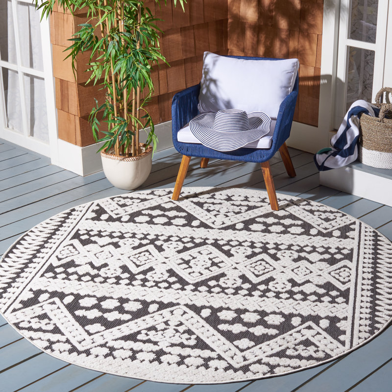 Doe Performance Geometric Rug, Round 6'7"