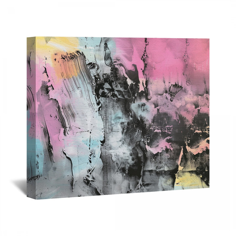 Toile abstraite pastel sur toile - Décoration murale abstraite, H 20 po x l 24 po
