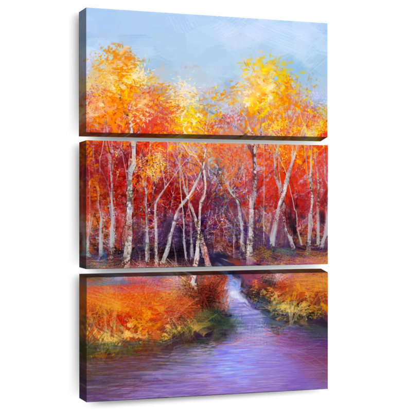 Fall Birch Trees, 45" H x 28" W
