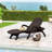 Chaise Lounge In Dark Brown - Polypropylene Material, 3D -Look Texture, Weather- For Patio And Backyard, Hand-Crafted Details, Assembly Required Resin Construction, Patio, Needed