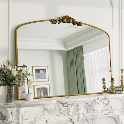 Amara Vintage Baroque Style Tempered Glass French Cleat Mounted Wall Mirror