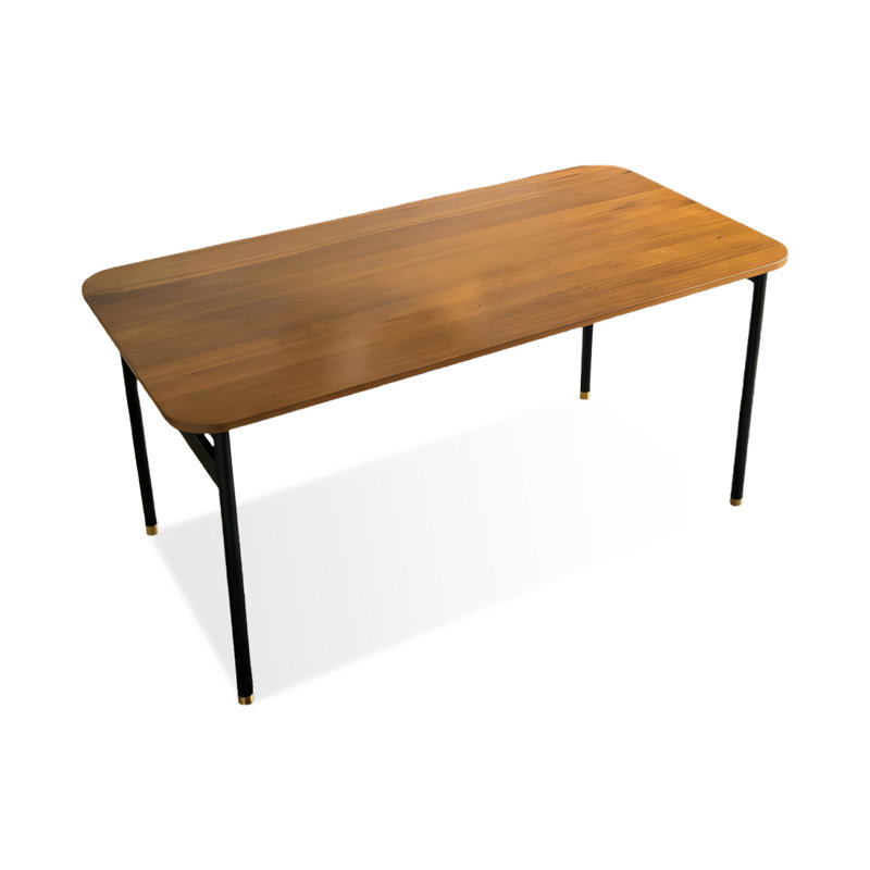 Table de salle à manger rectangulaire en bois massif brun, H 29,53 po x L 62,99 po x l 31,5 po