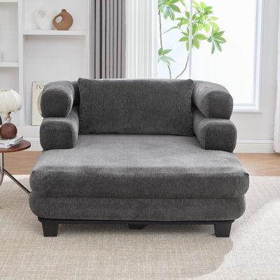 52.4" Modern Comfy Lounger Chenille Upholstered Sofa Bed