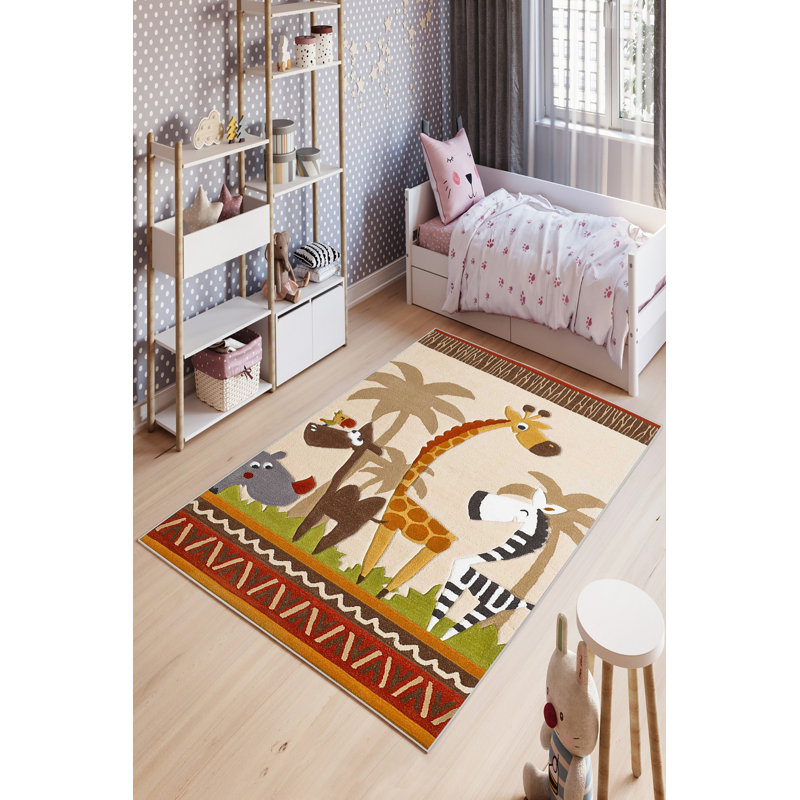 Tapis écologique (2 pi x 3,3 pi), 100% polyester, 650 g / m² | Pois antibactérien et antidérapant en PVC, hauteur des poils: 0,2 po | Lavable à la machine, impression numérique, parfait pour le salon et la chambre à coucher