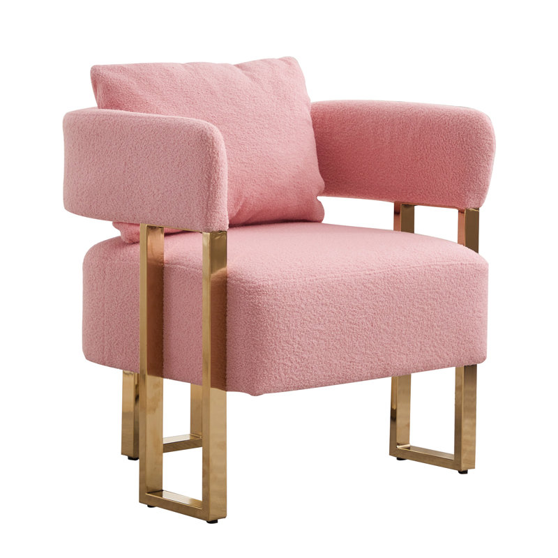 TS Modern Decorative Chair, Pink Teddy