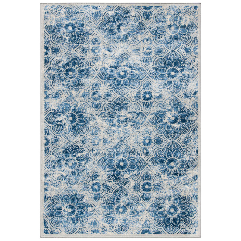 Tapis crème / bleu Martha Stewart, Rectangle 4 pi x 6 pi