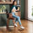 Modern PU Leather Bar Stools With Bentwood Armrests, Durable Frame, 360° Swivel, And Cushioned Comfort  Perfect For Kitchen, Home Bar, Or Dining Area-509931813