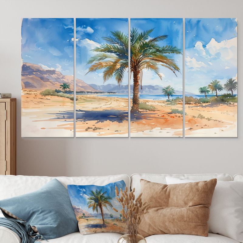 Ensemble de salon Saleh - Palmiers et palmiers, H 28 po x l 48 po