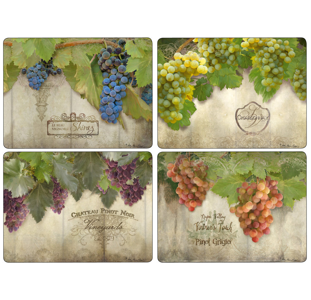 Pimpernel Tuscan Vineyard Placemats S/4 15.7 X 11.7" Pimpernel