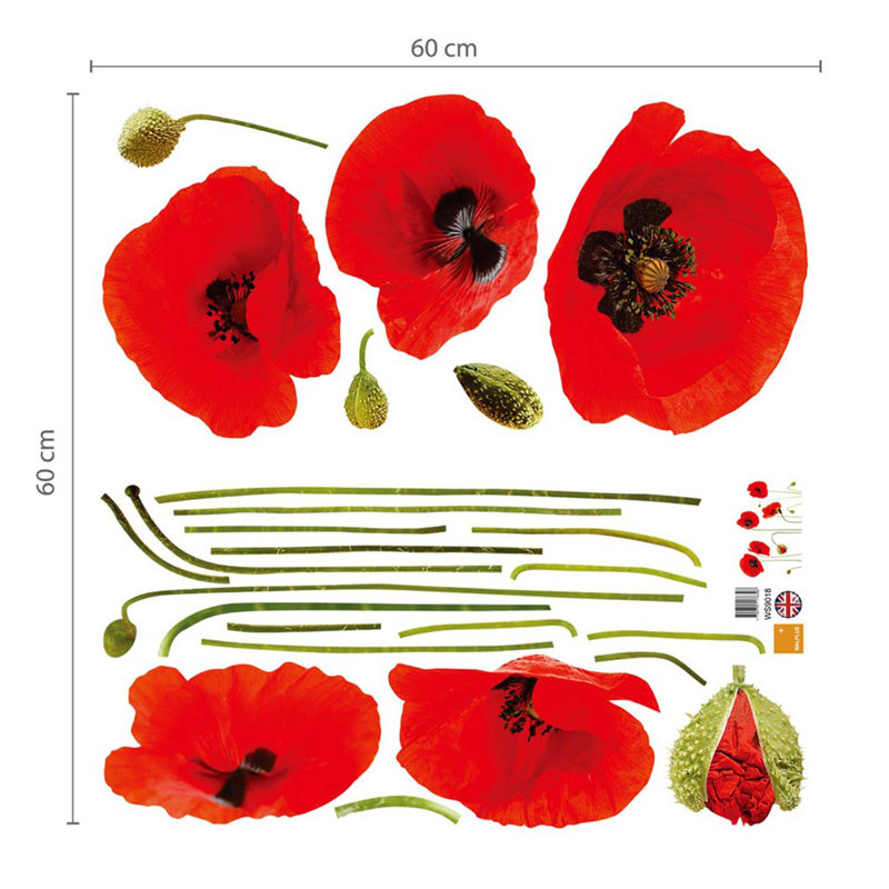 Décoration murale coquelicots