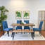 Ensemble de salle à manger 6 pièces, table à manger en épingle à cheveux avec 4 chaises et banc en bois, 3 options de couleurs-2121281511