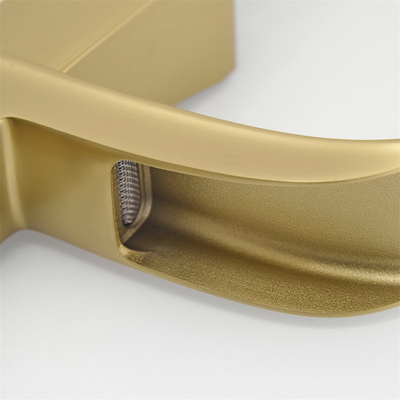 Single-handle Bathroom Faucet with Drain Assembly, Brushed Gold