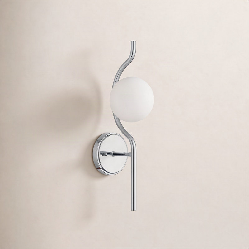 Ronaldo 1-Dimmable Globe Wall Sconce, Chrome