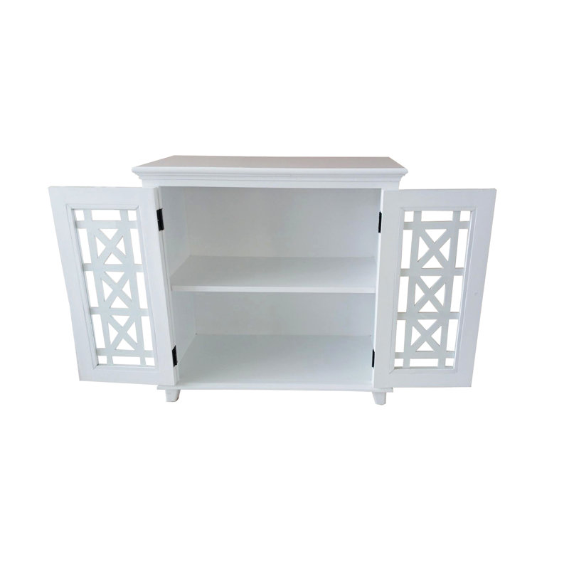 Armoire décorative blanche en bois massif et porte en verre avec tablette, convenant au vestibule, porte de style moderne Mid-Century