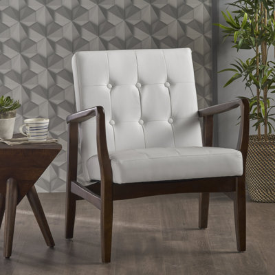 Fauteuil club moderne en similicuir Mid Century