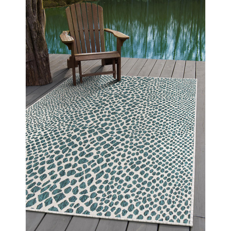Jill Zarin Cape Town Indoor/Outdoor Rug, Rectangle 7'1" x 10', Teal