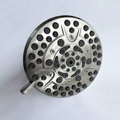 Pomme de douche à haute pression avec 10 modes de jet, pomme de douche à pluie fixe de 4,7 pouces avec rotule pivotante réglable, accessoires de salle de bain