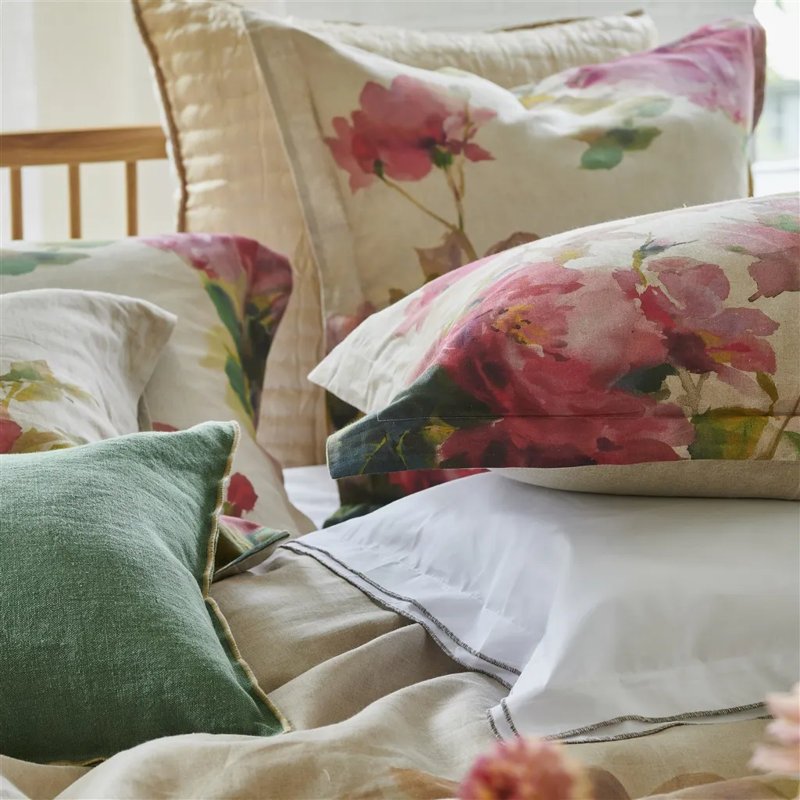 Thelma's Garden Linen Duvet Cover, King Duvet Cover
