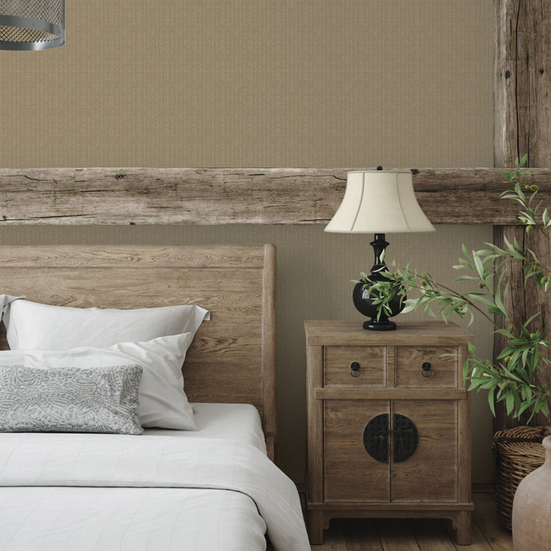 Inkera 16.5' L x 20.5" W Textured Peel and Stick Wallpaper Roll, Macadamia