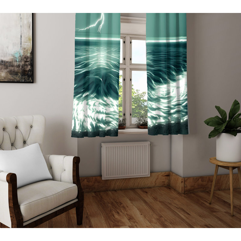 Paire de rideaux semi-transparents en polyester Dazmond, L 20 po x L 82 po