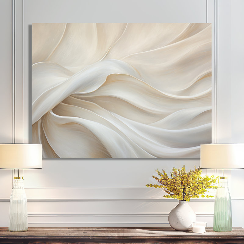 «Ivory Silk Fabric River», reproduction d'art sur toile encadrée, H 34 po x l 44 po, Toile tendue, Sans cadre