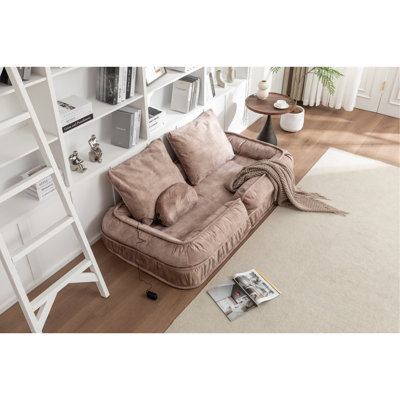 Lit rembourré pour chien pour adultes et animaux de compagnie, avec 5 positions ajustables et coussin de massage, canapé de sol avec 2 coussins moelleux