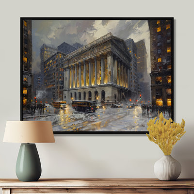 Beige Banks architectural à New York Winter - salon d'art mural Banks