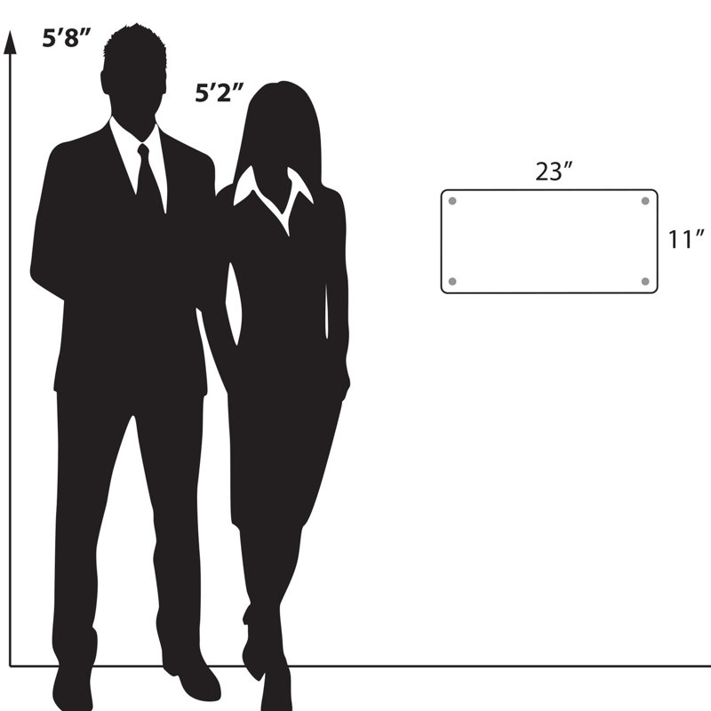 Clear Acrylic Three-Pocket Wall Mounted Brochure Holder with Black Caps