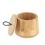 Storage Container Natural Bamboo Cotton Ball / Pad Holder