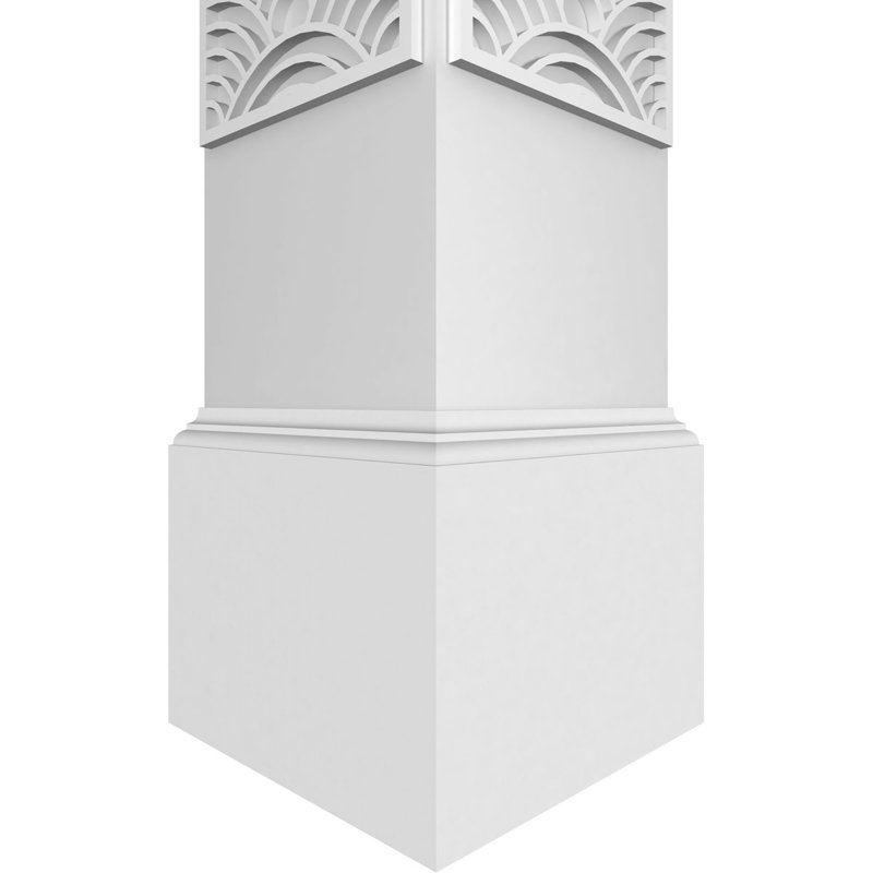 Craftsman Classic Square Non-Tapered Art Deco Fretwork Column, 96" H x 7.625" W x 7.625" D