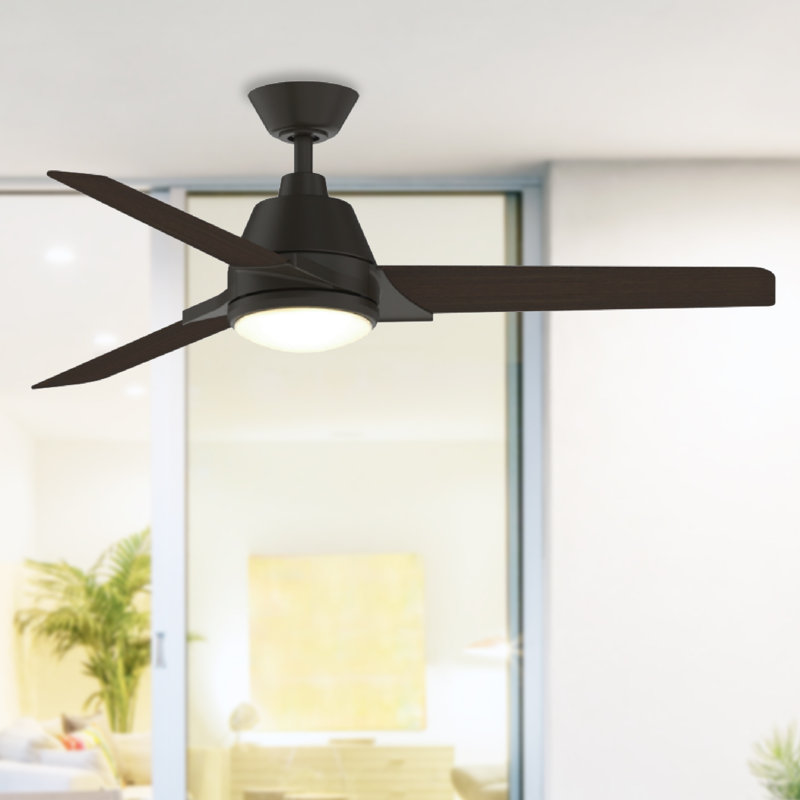 Lasalle 52'' Ceiling Fan with LED Lights, Matte Black with Espresso Blades